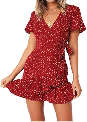 Relipop Summer Women Short Sleeve Print Dress